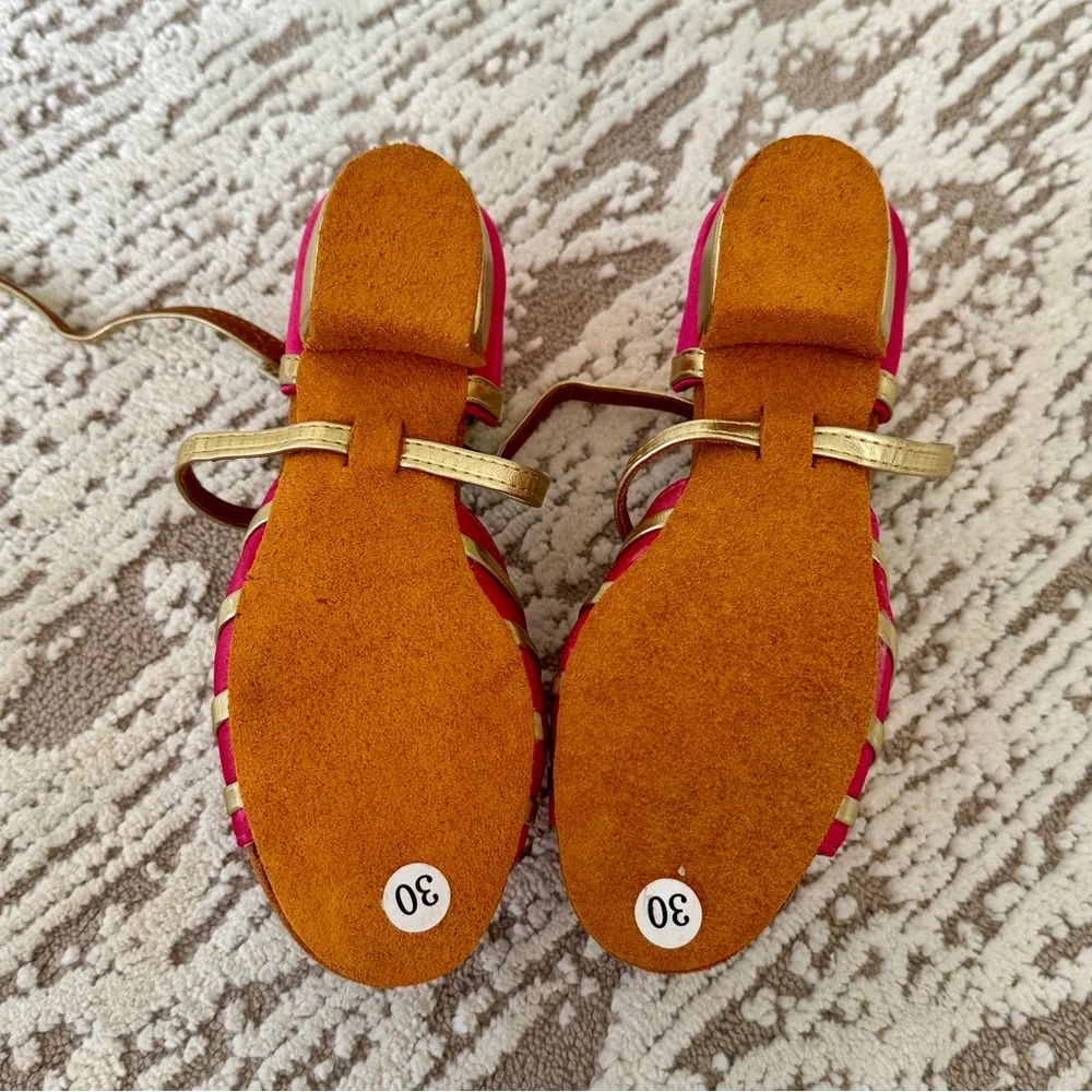 Girls' Pink and Gold Dress Sandals